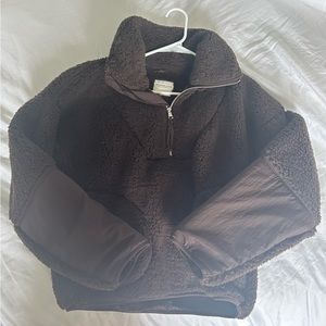 Brown Abercrombie Fleece quarter zip